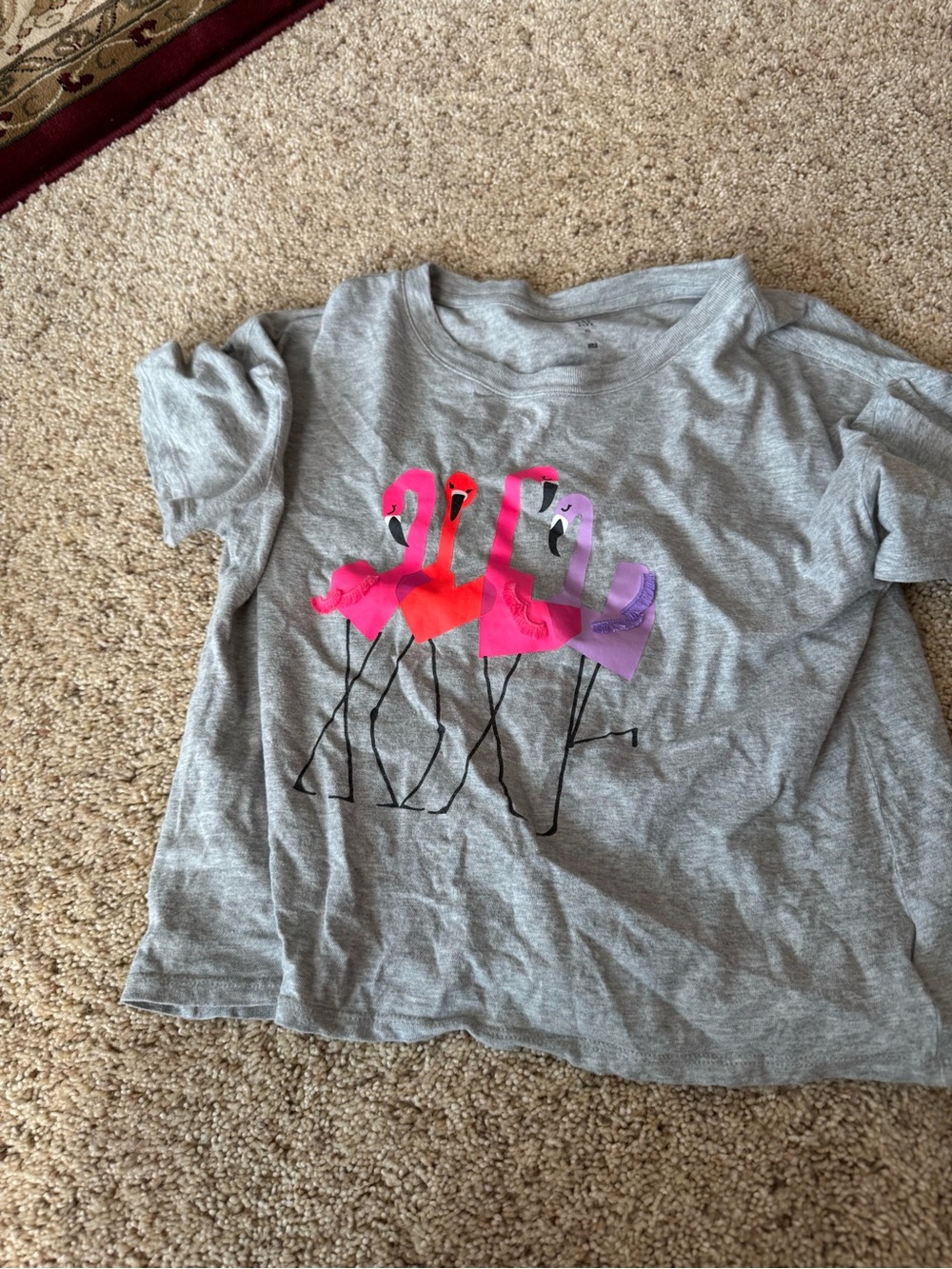Girls grey flamingo 🦩 shirt